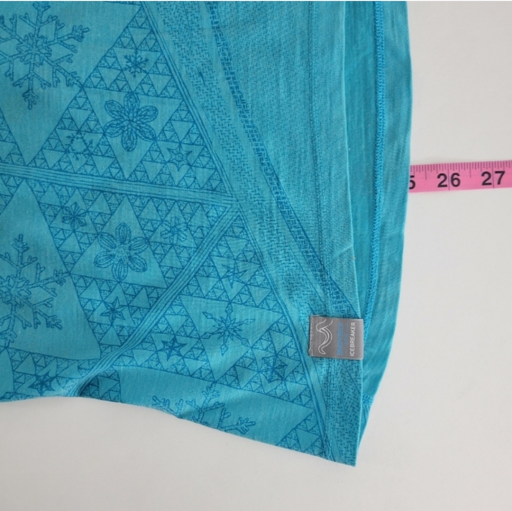 Icebreaker Merino Wool Bodyfit 200 Snowflake Long Sleeve Crewneck Tee Base Layer - Picture 7 of 7